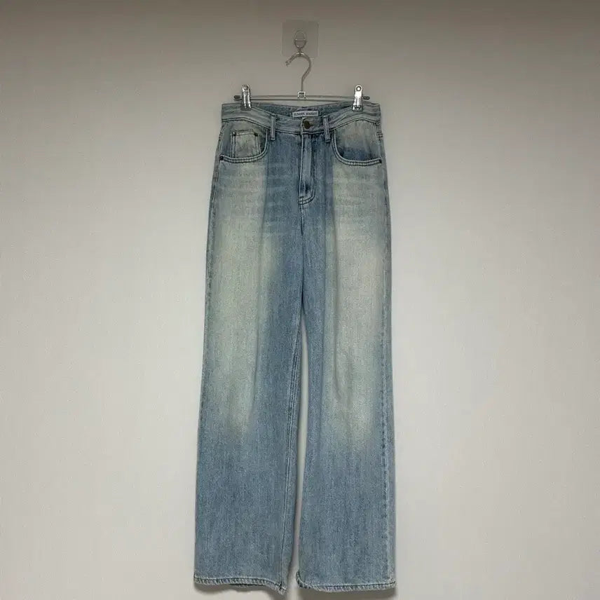 [BUNJANG] Washed Wide Denim Pants / 중청 워싱 와이드 데님 팬츠