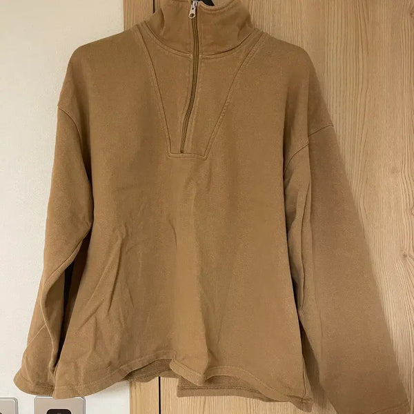 [BUNJANG] ARKET Pure Cotton Half Zip Sweatshirt Brown / [XL] 아르켓 퓨어 코튼 하프집 스웻 브라운