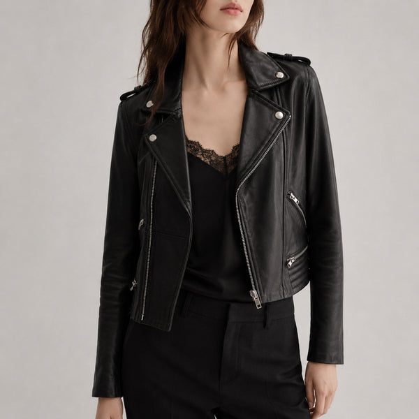 [BUNJANG] Maje Basalt Lambskin Rider Jacket - Size 36 / [정품] 마쥬(Maje) 바솔트 램스킨 라이더 자켓 36