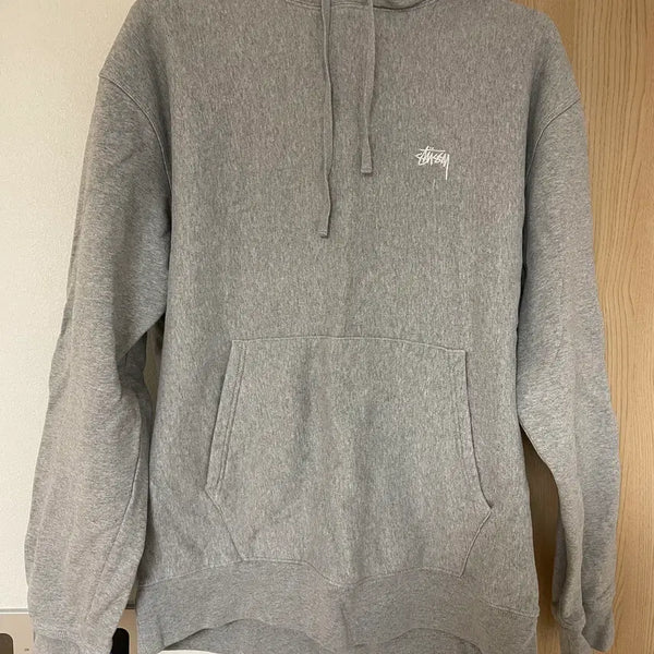 [BUNJANG] Stussy Stock Logo Hoodie Heather Grey / [XL] 스투씨 스탁 로고 후디 헤더그레이