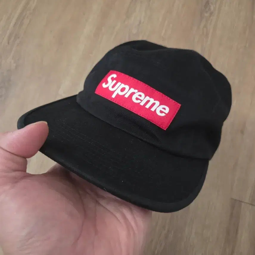 [BUNJANG] Supreme Box Logo Chino Camp Cap Black/Red / 슈프림 박스로고 치노 캠프캡 블랙레드 검빨