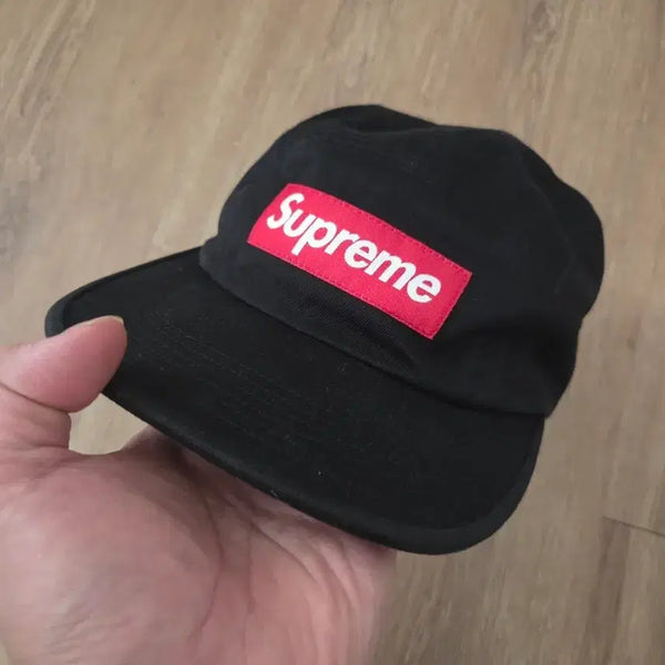 [BUNJANG] Supreme Box Logo Chino Camp Cap Black/Red / 슈프림 박스로고 치노 캠프캡 블랙레드 검빨