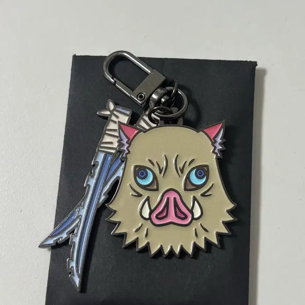 [BUNJANG] Demon Slayer Inosuke Costume & Nichirin Sword Keychain / 이노스케 코스튬&일륜도 키링 귀멸의 칼날 무한성편 팝업스토어