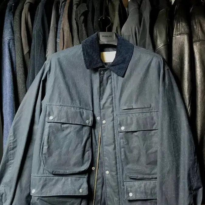 [BUNJANG] Pottery Big Pocket Wax Jacket Navy / [4] 포터리 빅포켓 왁스 자켓 네이비