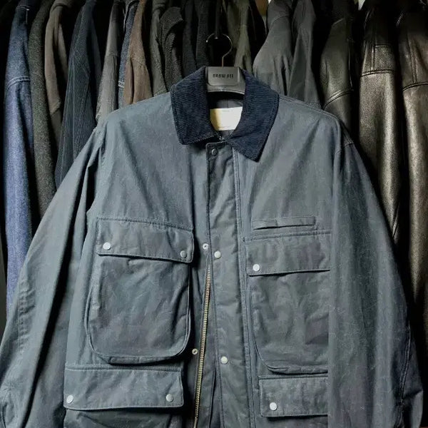[BUNJANG] Pottery Big Pocket Wax Jacket Navy / [4] 포터리 빅포켓 왁스 자켓 네이비