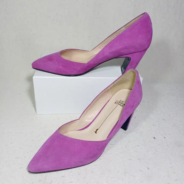 [BUNJANG] SUECOMMA BONNIE Suede Mid-Heel Pumps Purple Size 360 / (신품급)슈콤마보니 스웨이드 미들힐 펌프스 360