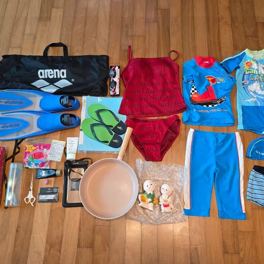 [BUNJANG] Arena Swim Fins and Accessories Bundle (220-225mm) / 아레나 220~225mm 오리발 외 모두일괄