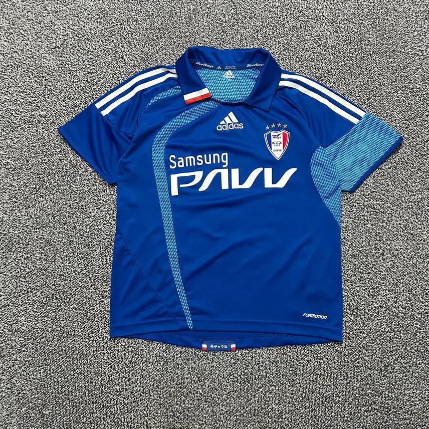 [BUNJANG] Adidas 2009 Suwon Samsung Bluewings Ha Tae-kyun Home Player Issue Football Jersey / ADIDAS 2009 수원 삼성 블루윙즈 홈 하태균 마킹 유니폼