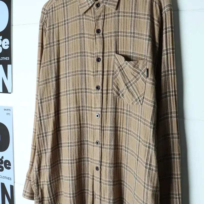 [BUNJANG] Filuminate Plaid Flannel Shirt Brown L-XL / (L-XL) 필루미네이트 셔츠 남방 체크 브라운 플란넬-H35745
