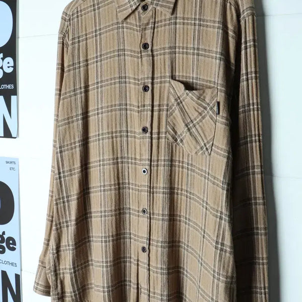 [BUNJANG] Filuminate Plaid Flannel Shirt Brown L-XL / (L-XL) 필루미네이트 셔츠 남방 체크 브라운 플란넬-H35745