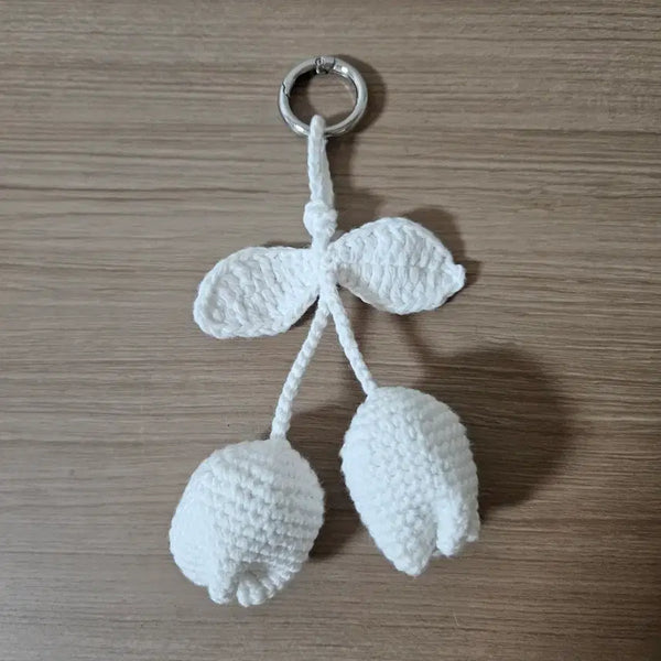 [BUNJANG] Handmade Tulip Keychain - White / [새상품] 핸드메이드 튤립 키링 화이트