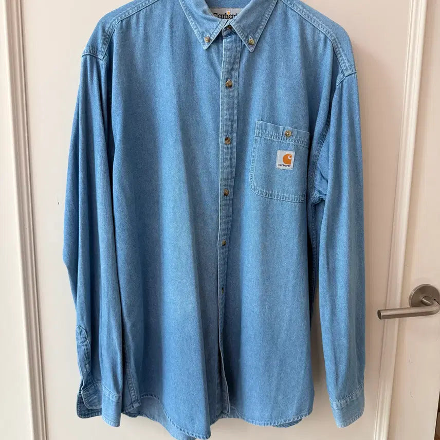 [BUNJANG] Carhartt Light Wash Denim Work Shirt / 칼하트(Carhartt) 연청 데님 워크셔츠