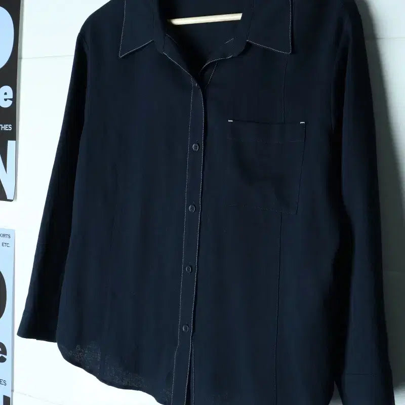 [BUNJANG] Kenneth Lady Stitch Plain Blouse / W(S-M) 케네스 레이디 셔츠 남방 블라우스 스티치 무지-H35755