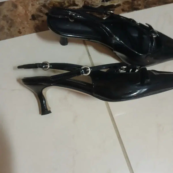 [BUNJANG] Black Strap Heels (240) / 블랙 스트랩 힐/240