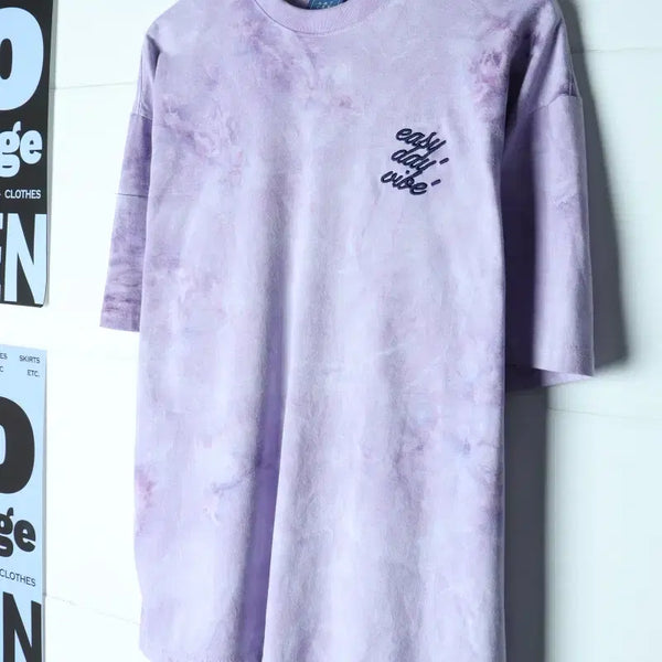 [BUNJANG] Romantic Crown Tie-Dye Short Sleeve T-Shirt Purple / (M-L) 로맨틱크라운 반팔 티셔츠 타이다이 퍼플 스트릿-H35757