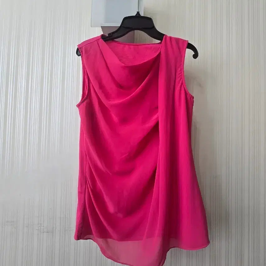[BUNJANG] OLIVIA LAUREN Hot Pink Shirring Blouse / OLIVIA LAUREN  올리비아 로렌 핫핑크  셔링 블라우스 새제품