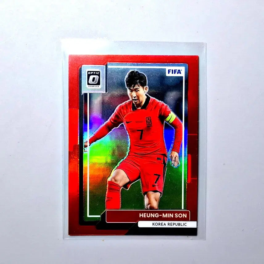 [BUNJANG] Son Heung-min Optic Red Prizm Panini Team Color Donruss Soccer Card (Limited 165) / 손흥민 165한정 옵틱 레드 파니니 팀컬러 돈러스 옵틱 축구카드