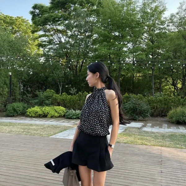 [BUNJANG] Raffiné Atelier Heart Chiffon Halter Top / (새상품)라피네아뜰리에 하트 쉬폰 홀터탑
