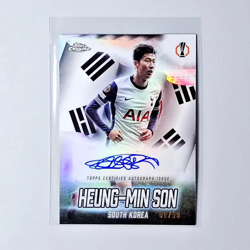 [BUNJANG] Son Heung-min Taegeukgi Auto 99 Limited Edition Autographed Card 2024-25 Topps Chrome UCC / 손흥민 태극기 오토 99한정 친필싸인카드 2024-25 탑스크롬 UCC
