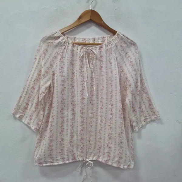 [BUNJANG] Floral Gauze Cotton Blouse / 잔꽃 거즈면 블라우스
