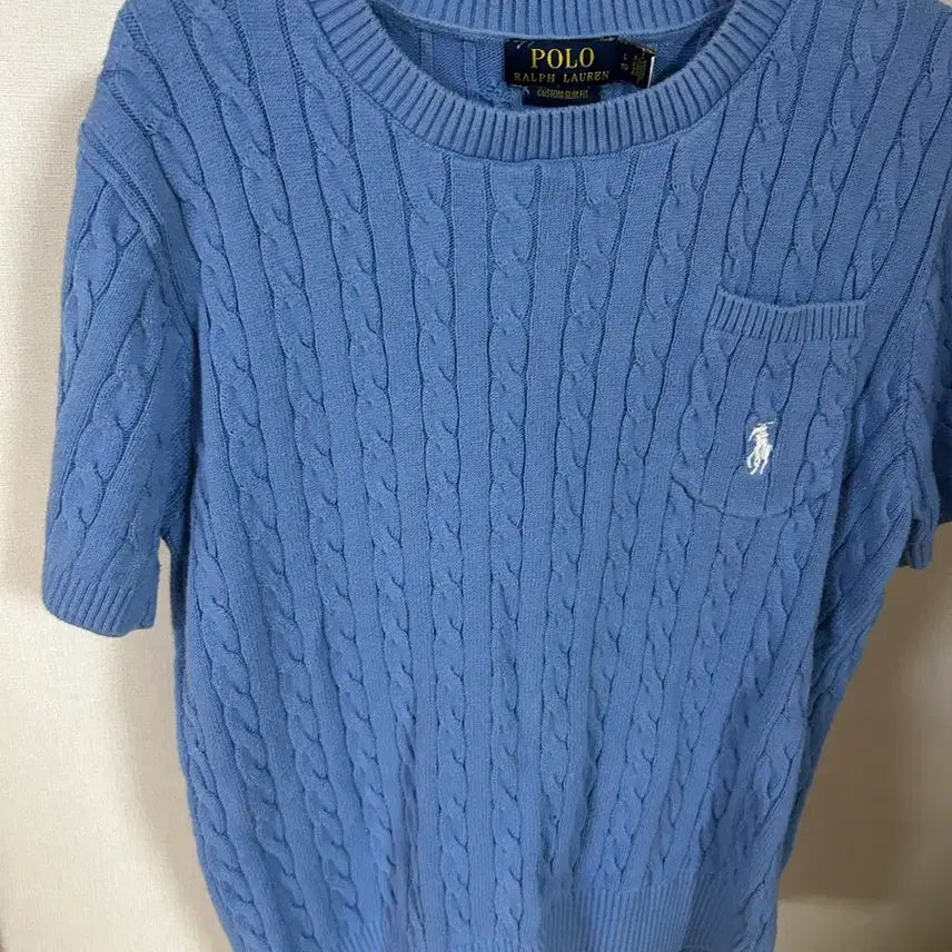 [BUNJANG] Polo Ralph Lauren Cable Knit Sweater Blue / 폴로 랄프로렌 케이블 니트 블루