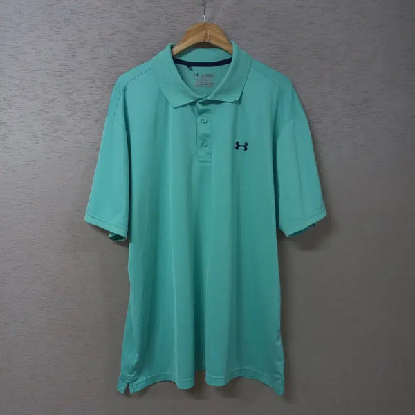 [BUNJANG] Under Armour Mint Loose Fit Collar T-Shirt Men's 2XL / B7-23/언더아머 민트색 루즈핏 카라티 남성2XL
