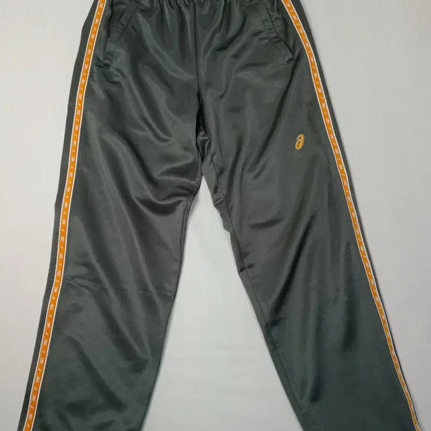 [BUNJANG] Asics Track Pants Grey Orange XS / 아식스 트랙 팬츠 그레이 오렌지 배색  XS