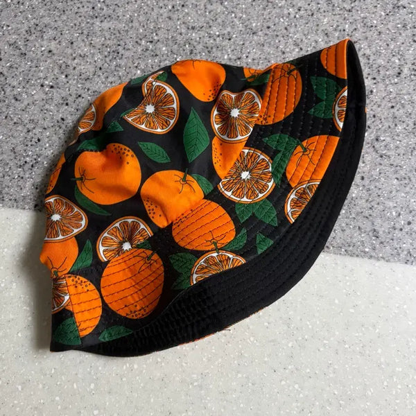 [BUNJANG] Jeju Tangerine Pattern Bucket Hat / 제주 감귤 귀여운 벙거지 모자