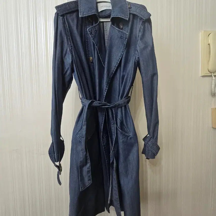 [BUNJANG] PROMOD Stylish Denim Trench Coat Size 55 / 프로모드 스타일리쉬 트렌치코트 55