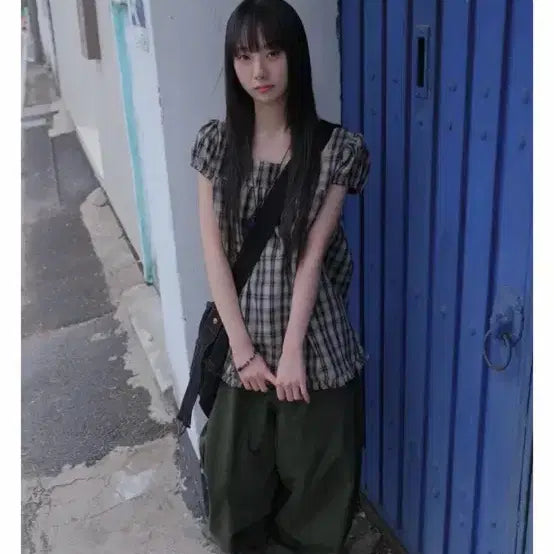 [BUNJANG] Tilde Seoul Check Blouse / 틸데서울 체크 블라우스