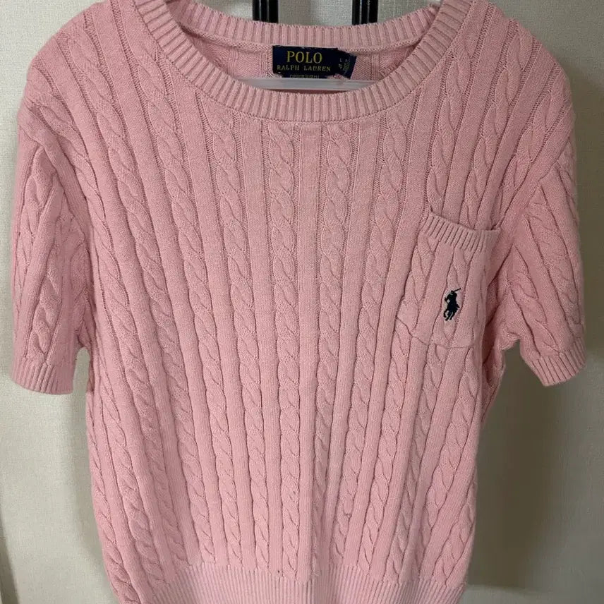 [BUNJANG] Polo Ralph Lauren Pink Cable Knit Sweater / 폴로 랄프로렌 핑크 케이블 니트