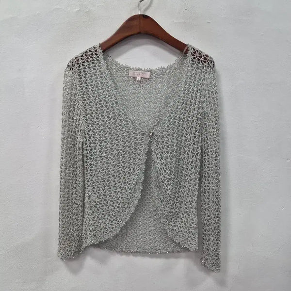 [BUNJANG] KUMIKYOKU Women's Pearlized Open-Front Cardigan / KUMIKYOKU 가디건