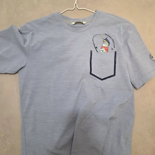 [BUNJANG] Westwood Fishing Team Short Sleeve T-Shirt Blue Size 95-100 / 웨스트우드 낚시팀 반팔티 블루 95~100