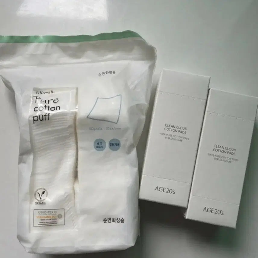 [BUNJANG] Age 20's & Filimili Cotton Pads Bundle (200 Count) / (새상품) 에이지투웨니스&필리밀리 화장솜 총 200매
