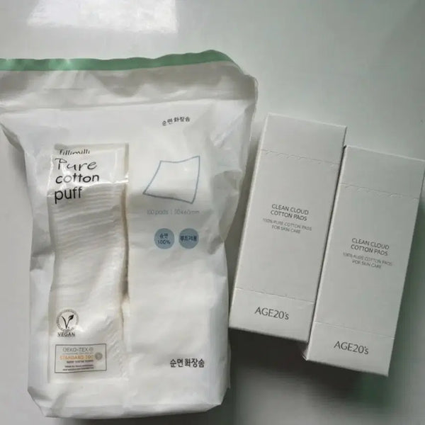 [BUNJANG] Age 20's & Filimili Cotton Pads Bundle (200 Count) / (새상품) 에이지투웨니스&필리밀리 화장솜 총 200매