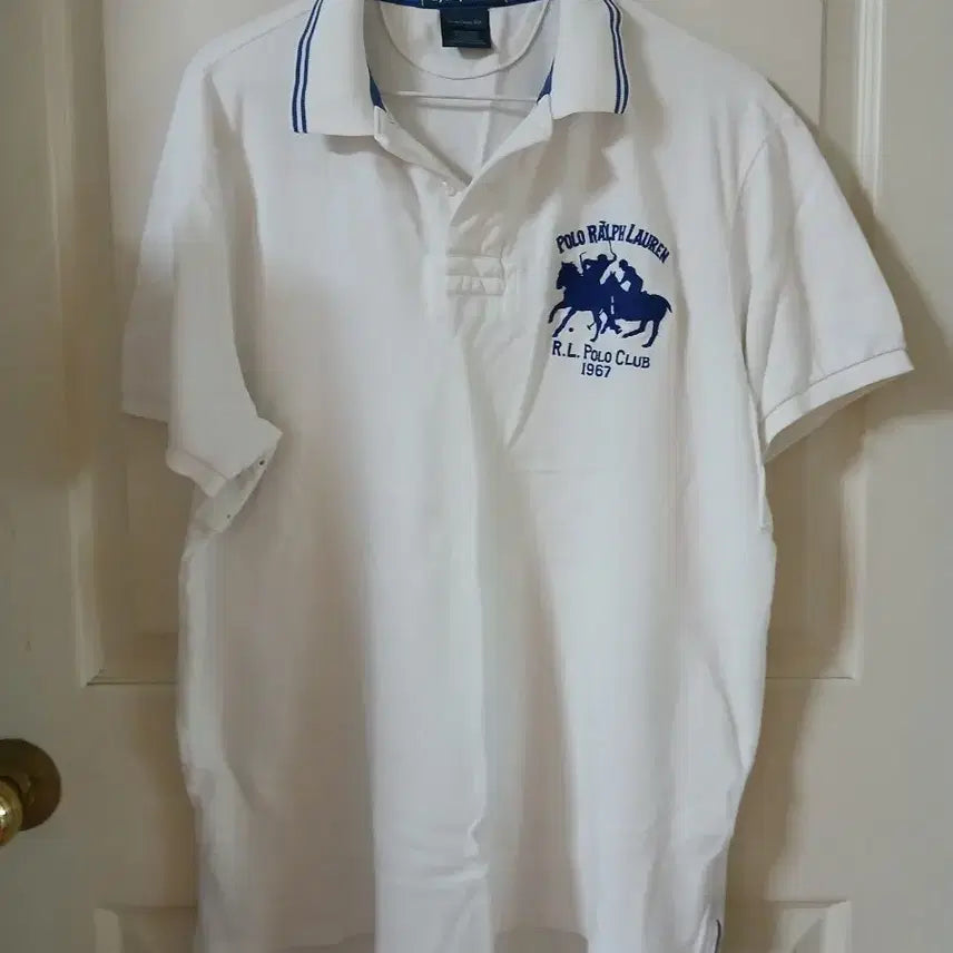 [BUNJANG] Polo Ralph Lauren White Pique Cotton Polo Shirt / 폴로 랄프로렌 화이트 카라티 100