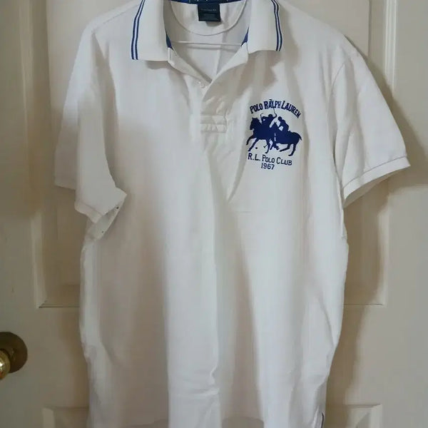 [BUNJANG] Polo Ralph Lauren White Pique Cotton Polo Shirt / 폴로 랄프로렌 화이트 카라티 100