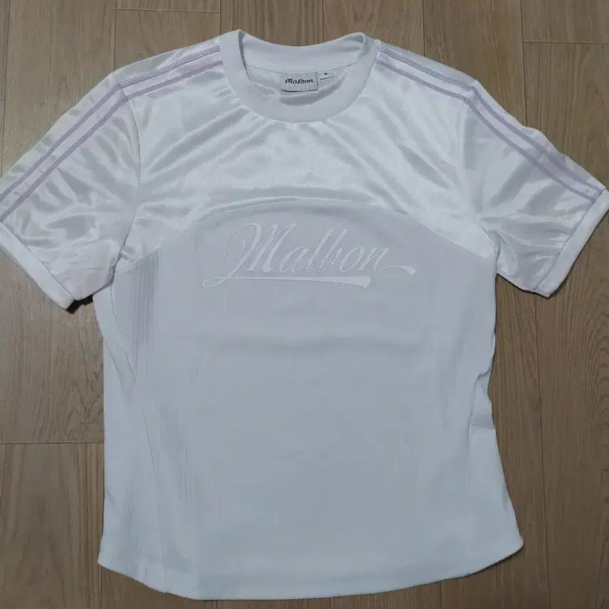 [BUNJANG] Malbon Golf Women's Polo T-Shirt White Purple Stripe Poly M / 13. 여성 말본 골프티셔츠 폴리 m 미사용급