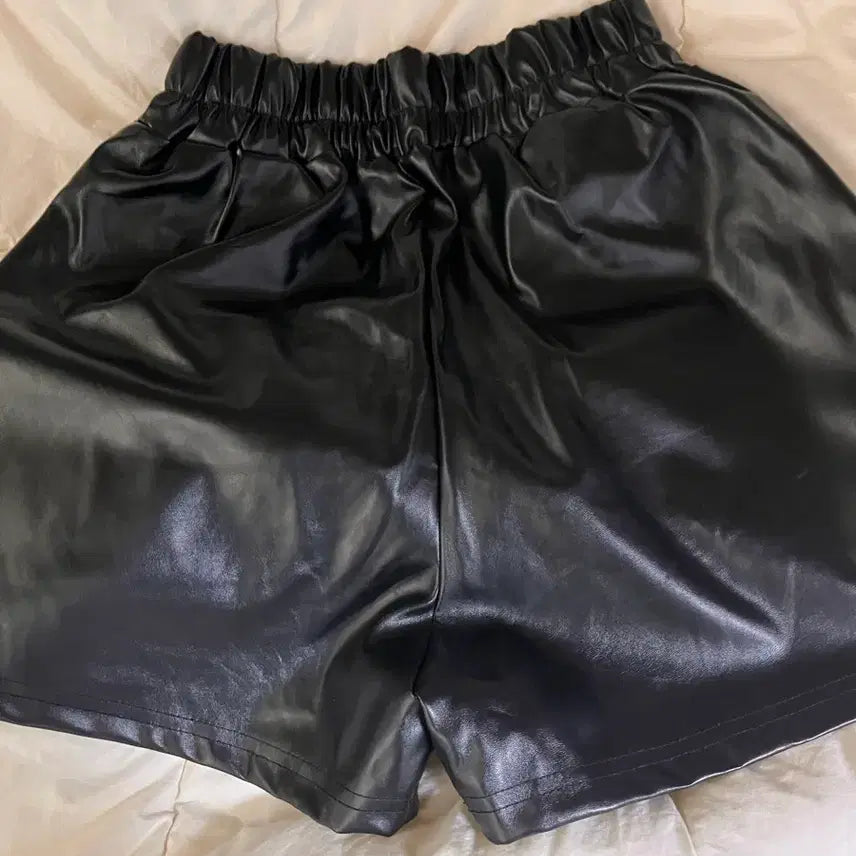 [BUNJANG] Ably Black Leather Pants - Size S / 에이블리 레더 팬츠 새거