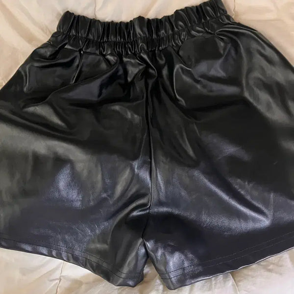 [BUNJANG] Ably Black Leather Pants - Size S / 에이블리 레더 팬츠 새거