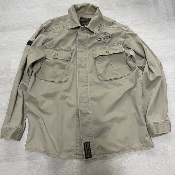 [BUNJANG] United Workers Beige Cotton Shirt Jacket (Size 100-105) / 유니이티티 워커스 셔츠자켓100-105