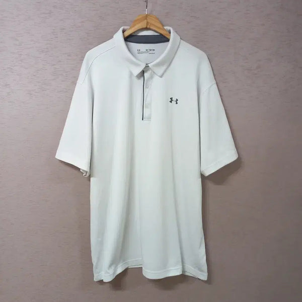 [BUNJANG] Under Armour White Loose Fit Collar T-Shirt Men's 3XL / B7-23/언더아머 화이트 루즈핏 카라티 남성3XL