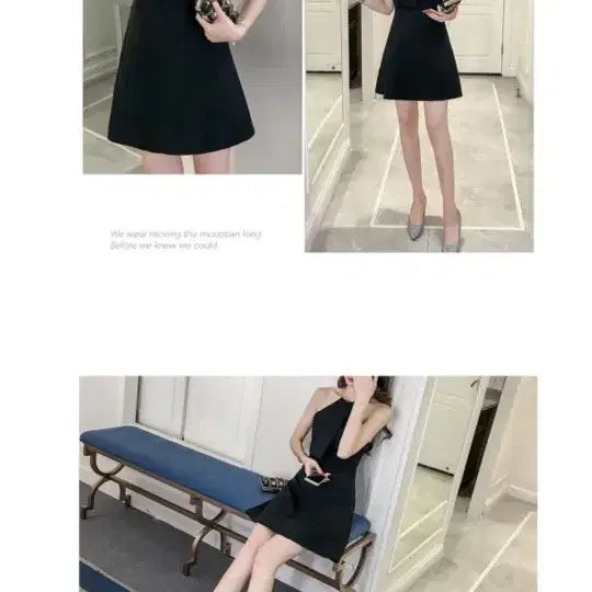 [BUNJANG] Women's Mini Dress - Black Halterneck / 여성 미니원피스 새상품