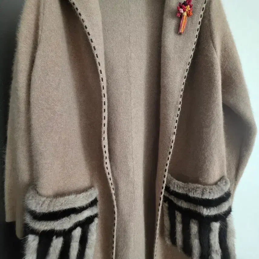 [BUNJANG] Beige Hooded Long Cardigan MJSOO / 베이지색 후드 롱 가디건 MJSOO