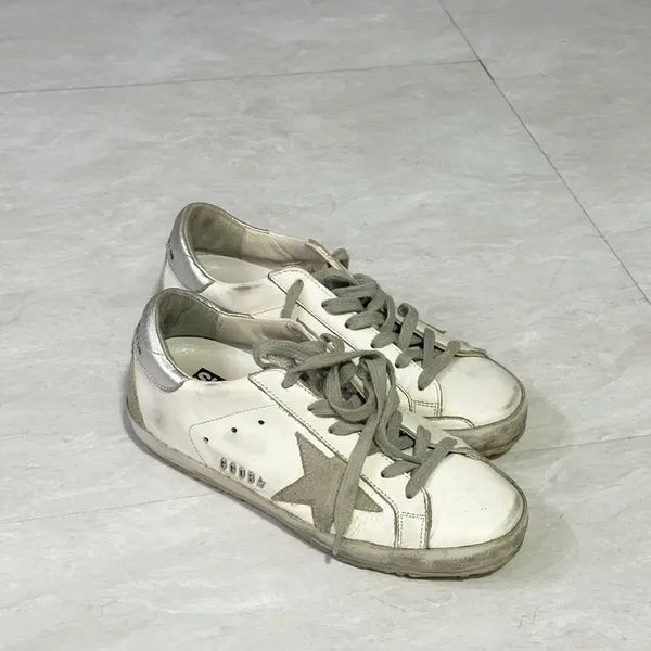 [BUNJANG] Golden Goose Superstar Sneakers White Silver Tab Size 35 / 골든구스 슈퍼스타 화이트 실버탭 스니커즈 35사이즈