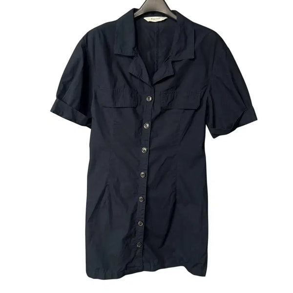[BUNJANG] 8 Seconds Navy Half Button Shirt Dress / S 에잇세컨즈 네이비 하프 버튼 셔츠 원피스