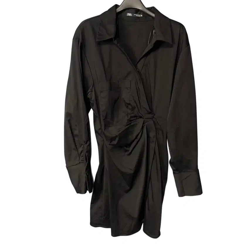 [BUNJANG] Zara Black Mini Shirt Dress / M 자라 블랙 미니 드레스 셔츠 원피스