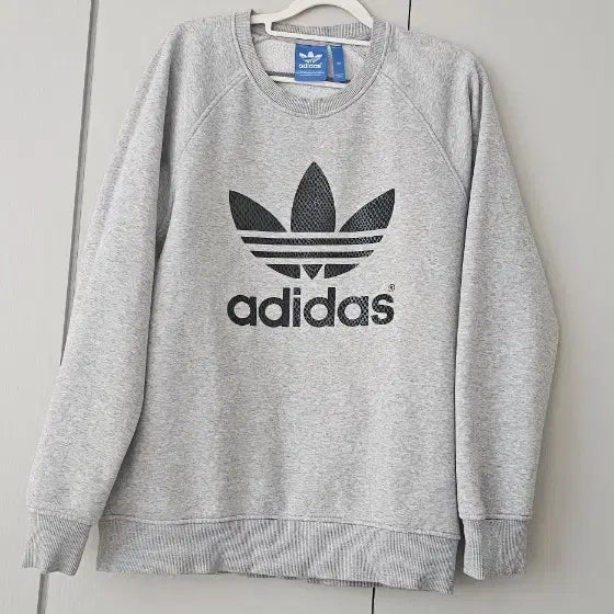 [BUNJANG] Adidas Fleece Sweatshirt Grey / 아디다스 기모 맨투맨 그레이