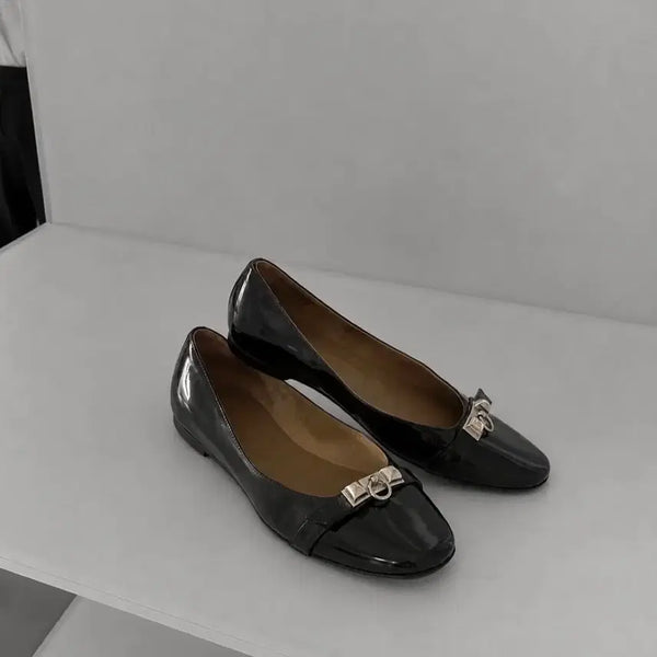 [BUNJANG] Hermès Kelly Patent Leather Flats Shoes / 에르메스 켈리 슈즈