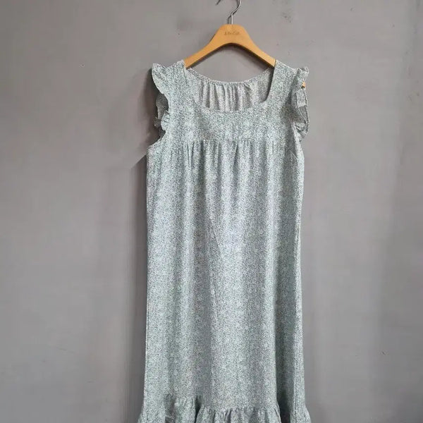 [BUNJANG] Flower Pattern Frill Dress One Size / 플라워 패턴 프릴 원피스 free